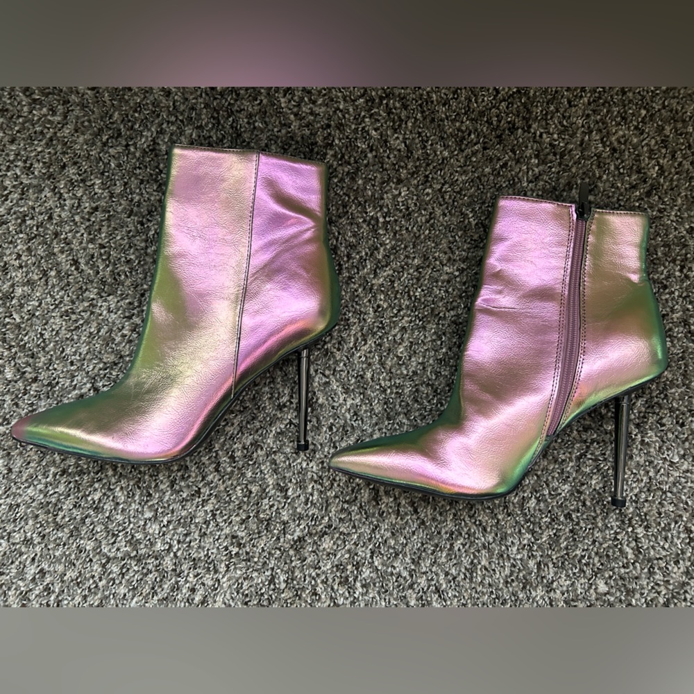 Nine West fluorescent heeled booties